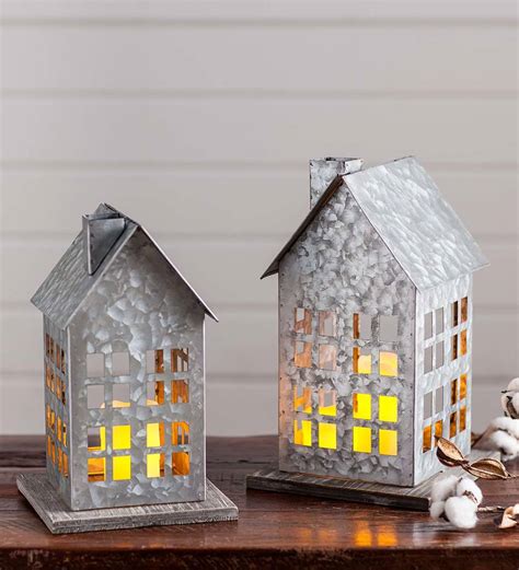 small metal house lanterns|Amazon.com: Galvanized Metal Lantern.